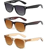 LADEESSE 3 Pack Bifocal Reading Sunglasses for Women, UV400 Sun Readers Glasses Spring Hinge Outdoor Sunglasses