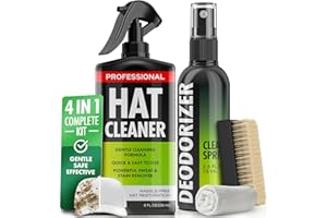 FORTIVO 4-in-1 Professional Hat Cleaning Kit - Removes Dirt and Stains, Gentle Cleaner for Baseball Caps, Cowboy, and Felt Hats - Includes Hat Deodorizer, Brush, and Microfiber Cloth
