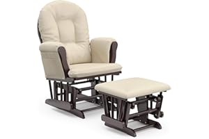 Storkcraft Hoop Glider and Ottoman Set, Espresso/Beige