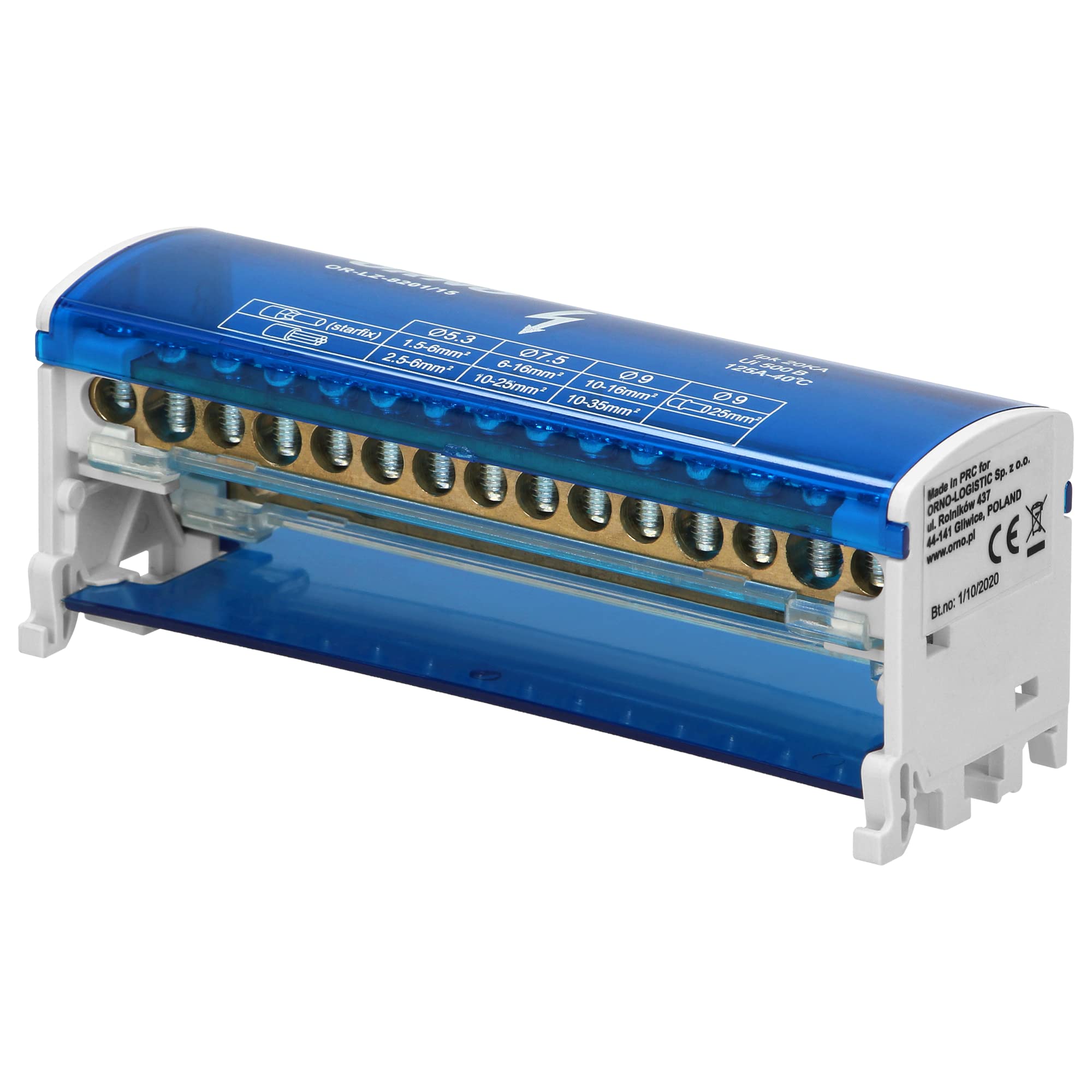 Orno Distributor Block with 2-Row 15-pin Splitter