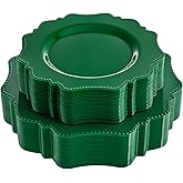 COLOSUS 60Pcs Green Plastic Plates, Green plastic Party Plates, green plates for party,Heavy Duty 30 Dinner plate 10.5” and 30 Salad/Dessert Plate 8.25” for St. Patrick's Day,wedding