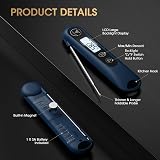 DOQAUS Meat Thermometer with Foldable Probe Backlit Display - -50C to 300C view 6