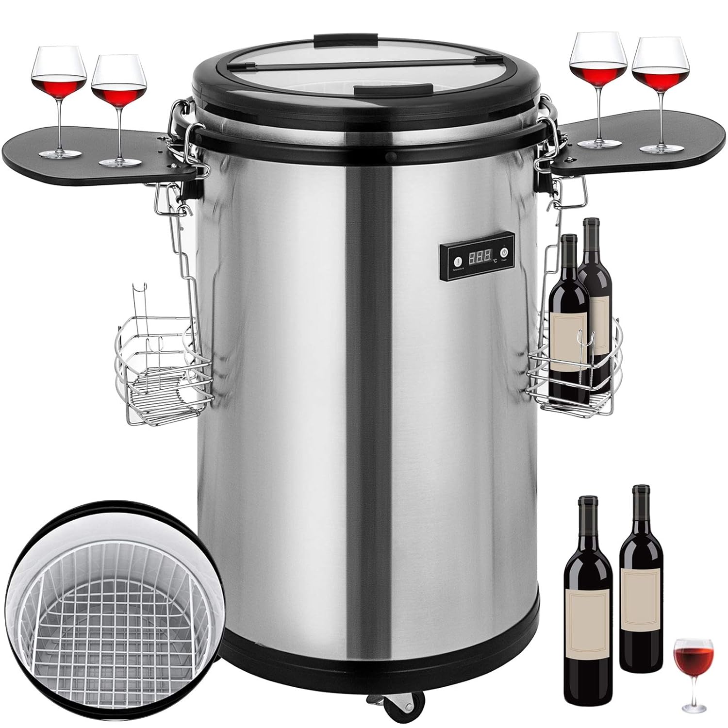 Gioevo Cooler - Móvil para vino frigorífico portátil de acero ...