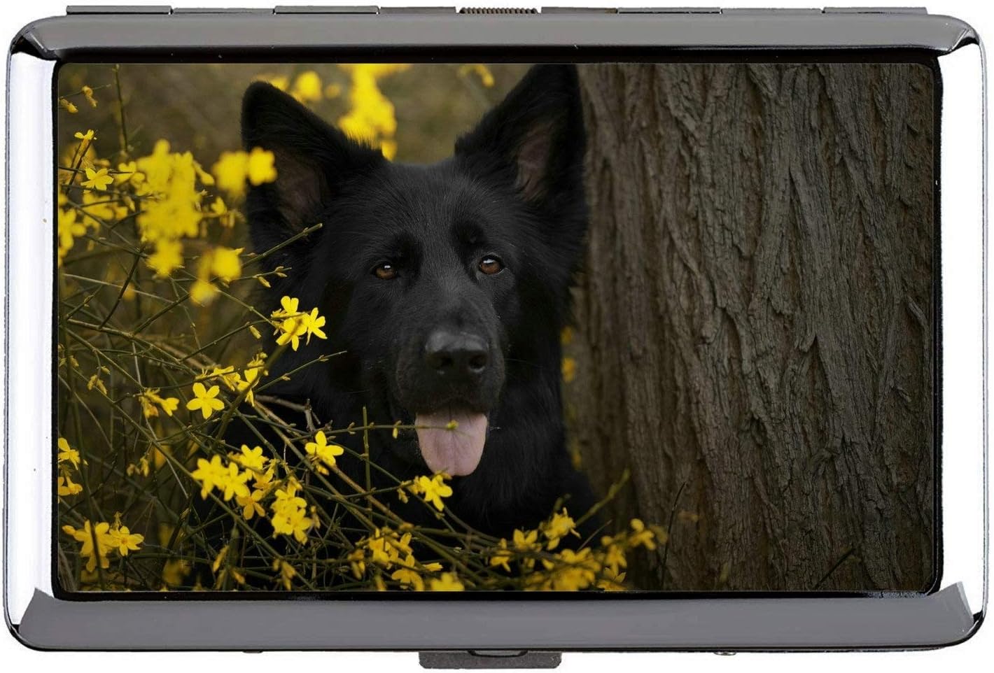 Creative Storage Case,Pet German Shepherd Dog Stainless Steel Card Holder (King Size)