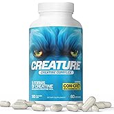CREATURE® Creatine Complex - Creatine Monohydrate Capsules with 5 Types of Creatine Including Con-Crēt® Creatine HCL, Promotes Muscle, Strength, Endurance, Brain Health, 180 Veggie Caps, 60 Servings
