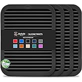 Joyhalo 4 Pack Square Silicone Trivets | Hot Pads for Kitchen, Hot Pots and Pans, Hot Dishes, Countertops, Heat Resistance to 480&deg;F, Black