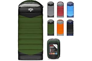 ETGLCOZY Sleeping Bag for Adults Cold Weather & Warm, Lightweight Backpacking Camping Hiking Essentials Gear for Kids 10-12 Girls Boys Compact w/Compression Sack Indoor Outdoor Sleep Must Haves