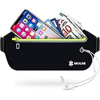 Akalas Ultra Slim Running Belt Waist Pack, No-Bounce Lightweight Fanny Pack, Water Resistant Runner Waist Bag…