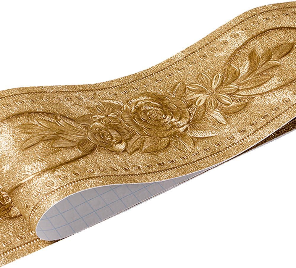 Floral Pattern Molding Peel Stick Wall Border for Home Decor Bathroom