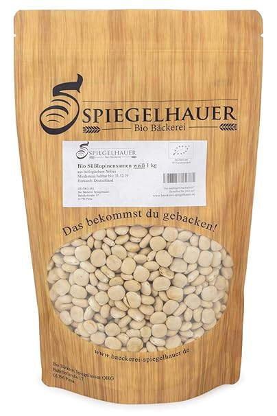 Bio Süßlupinensamen ganze Körner keimfähig naturbelassen roh Bäckerei Spiegelhauer (weiße Süßlupine)