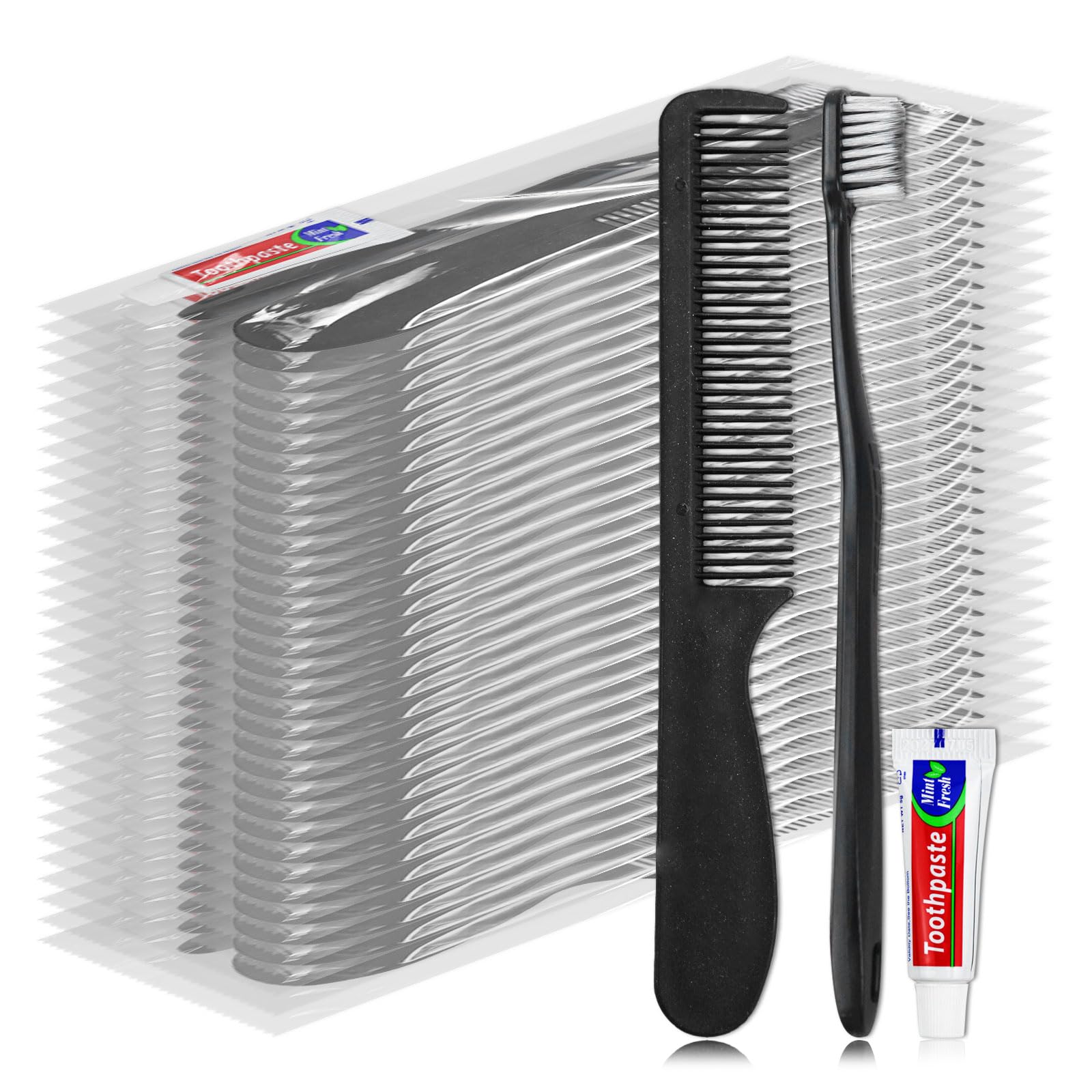 Disposable Toothbrush Toothpaste, Toothbrush and Toothpaste Travel, Comes with Comb, Individually Packaged, Suitable for Hotel, Home, Camping, Travel (PACK-30)