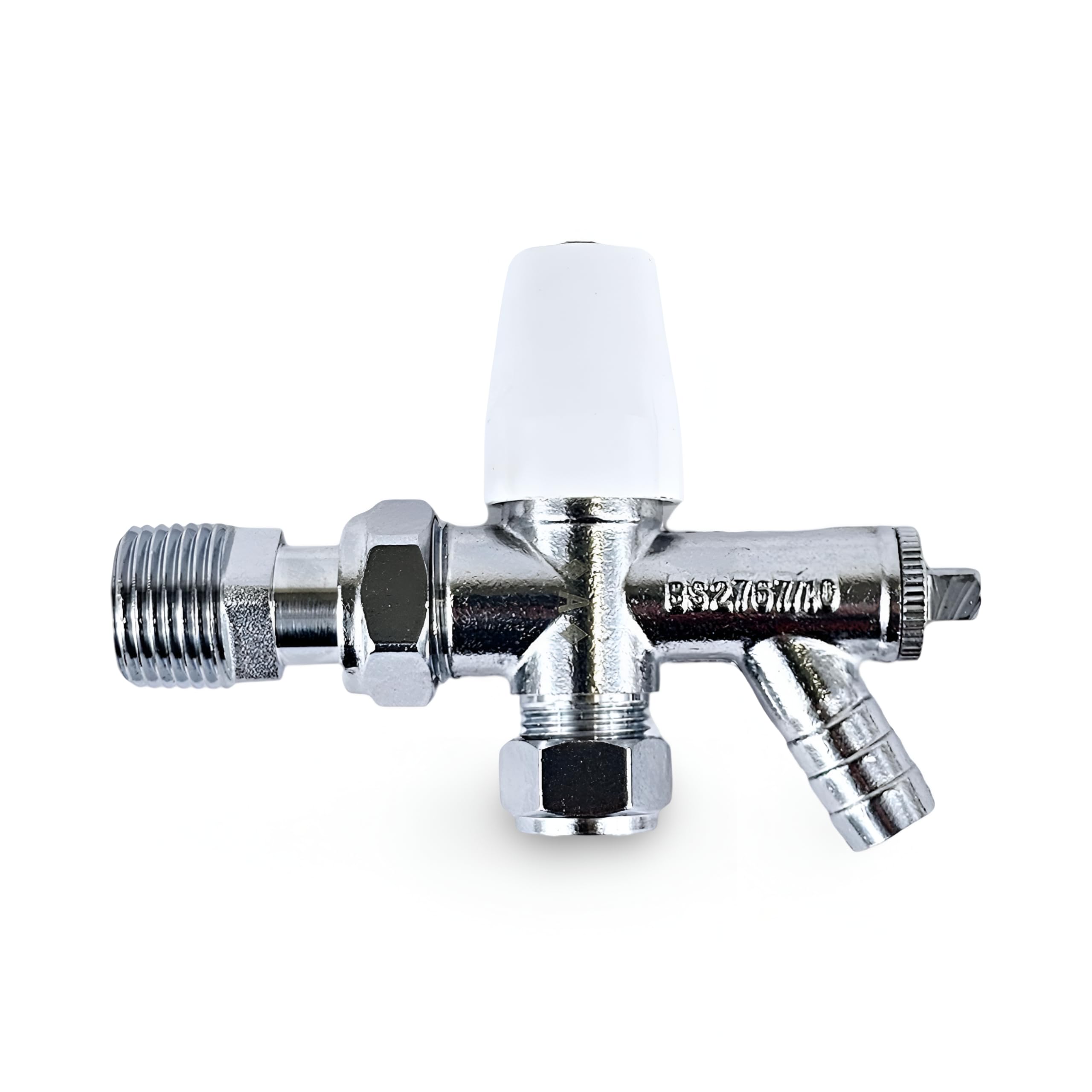 Wärmer System 8-10mm Angled Radiator Valve, Lockshield Angled Radiator Valve with Drain Off (Lockshield Radiator Valve)