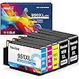 950XL 951XL Combo Compatible for HP 950 XL 951 XL Ink Cartridge Replacement for HP OfficeJet Pro 8600 8610 8620 8100 8630 8660 8640 8615 76DW 251DW (2 Black, 1 Cyan, 1 Magenta, 1 Yellow)