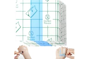 Qianyu 100 Pieces Makeup Hand Palette Single Use Makeup Mixing Palette Professional Makeup Artist Must Haves Disposable Transparent Waterproof Cosmetic Tray Adhesive Tape for Women and Girls