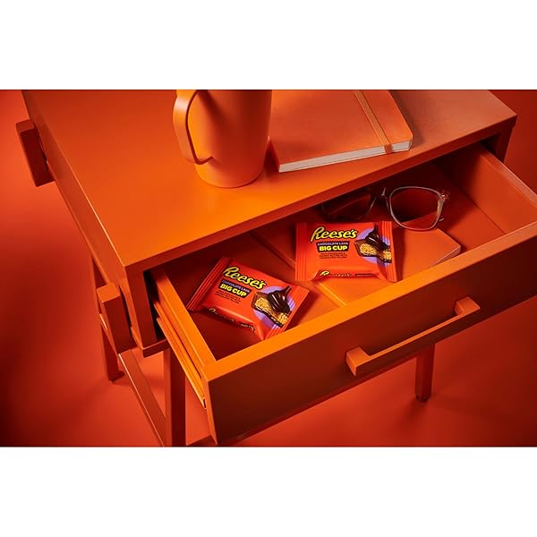 REESE’S BIG CUP CHOCOLATE LAVA MILK CHOCOLATE PEANUT BUTTER CUPS, CANDY PACKS, 1.4 OZ (16 COUNT)