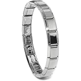 9mm Traditional Italian Starter Modular Charm Link Bracelet Stainless Steel