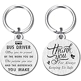 Yobent Bus Driver Appreciation Gifts for Men Women, School Bus Driver Birthday Thank You Keychain, Thank You for Always Keeping Us Safe Ideas