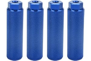 Pufguy 4 Pack 4-inch Bicycle Foot Pegs Aluminum Alloy Bike Pegs Fit 3/8 Inch Axles Bike Foot Pegs, Blue