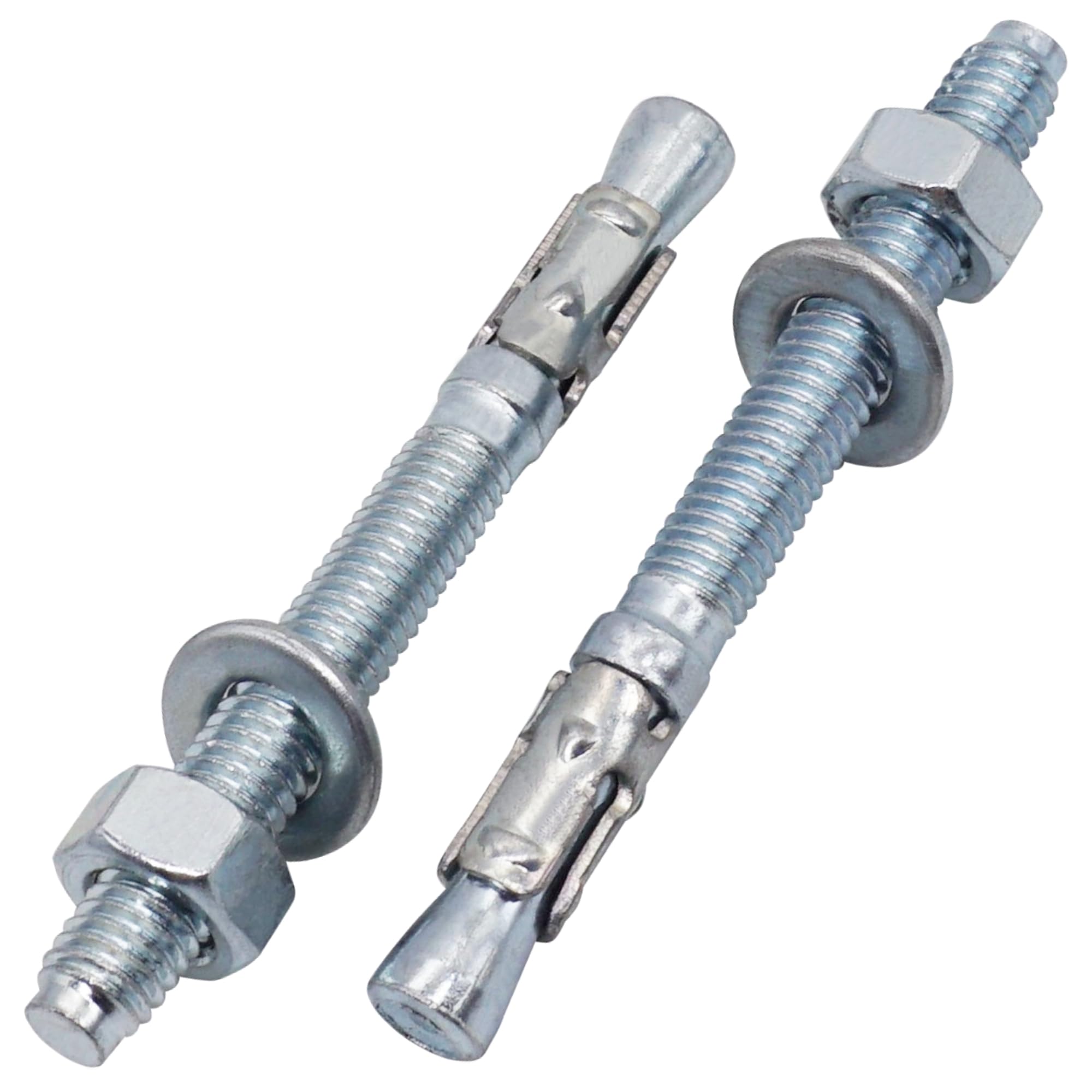 SKIR'CO (20 pcs) Zinc Plated Wedge Anchors M8 x 80 mm, Metal Dowels, Anchor Bolt, Masonry Anchors, Concrete Anchor