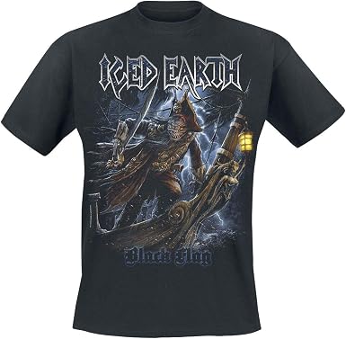 Amazon Com Iced Earth T Shirt Black Flag Band Logo Metal Official