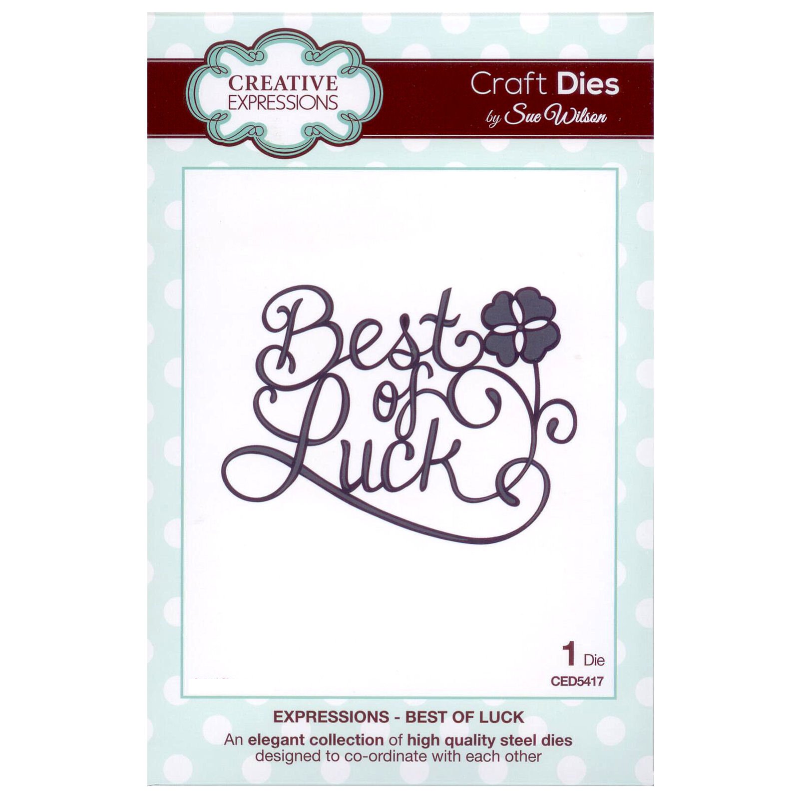 Sue Wilson Expressions Best of Luck Die, Smallest Die 6.8 x 9.4 cm, CED5417