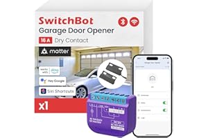 SwitchBot WiFi Smart Garage Door Opener, Matter Certified, No Hub Needed, Compatible with Alexa/Google/Siri/IFTTT/Smartthings
