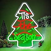 Christmas Tree Cake Neon Sign Christmas Neon Sign for Wall Decor Tis The Season Led Sign Xmas Tree Cakes Neon Light Up Signs for Holiday Door Window Bedroom Party Home Xmas Gift Winter Bar Porch