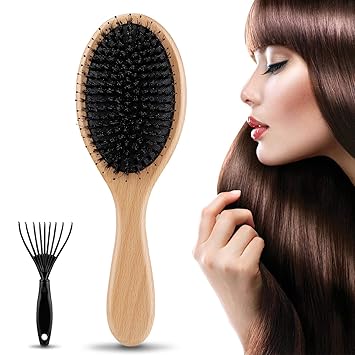 Buy Boar Bristle Hair Brush With Detangling Pins For Men And Women