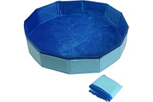 Goblfu Bearded Dragon Foldable Bath Pool, Collapsible Wading Pool, Swimming Pool Bathtub for Puppy Small Dogs Cats