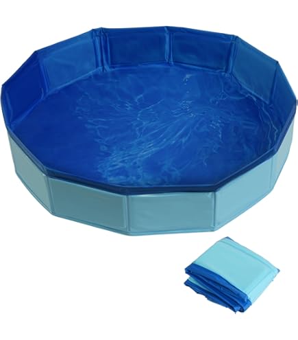 Ringling Foldable Dog Pool - Plastic Pet Bathtub For Dogs, Cats, Ducks (Grey, Size S)
