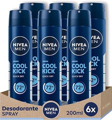 NIVEA Spray Cool Kick Men - 200 ml - 6 Stück