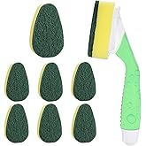 Dish Wand with 7Pack Replacement Dish Wand Sponges,Not Easy Leak Dishwand and Long Lasting Replacement Sponge Heads,Dish Brush Pads Kitchen Cleaning Sets