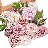 Serwalin Artificial Flowers Pink Fake Flowers for