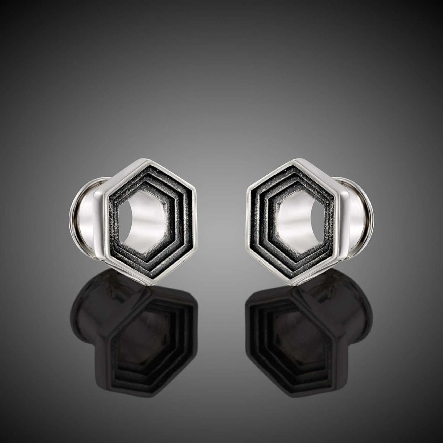 Sterling Silver Ear Tunnels, Silver Plug Gauge Jewelry, 8mm