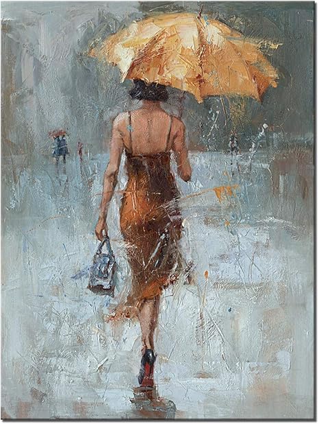 Canvas Wall Art Girl Umbrella 