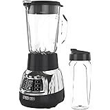 Black+Decker Quiet Blender with 6-Cup Cyclone Glass Jar, 3 Speeds + 3 Functions & Serrated Blade Technology for Faster Blendi