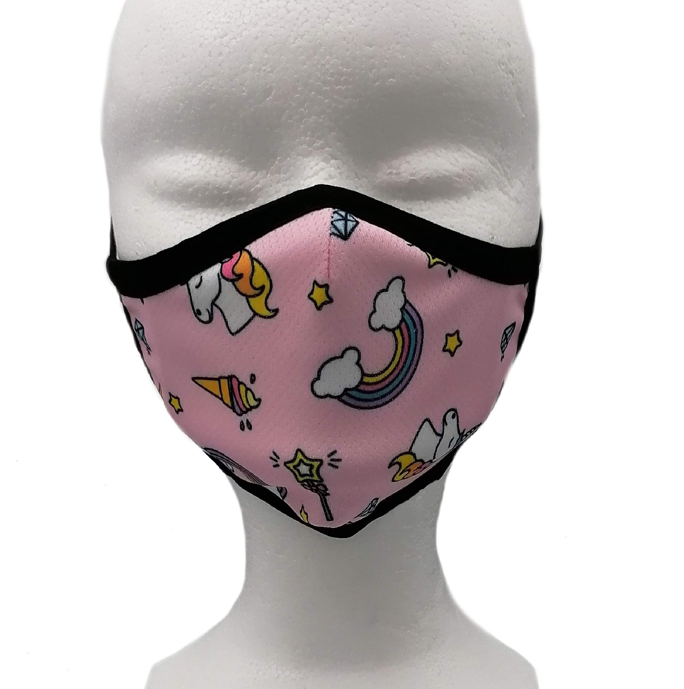 YPM Face Covering Mask Kids Unicorn, Washable, Pink, 0.021 kg