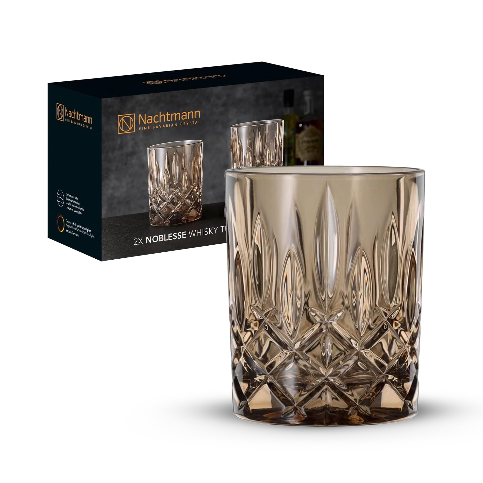 Nachtmann Noblesse Tobacco Whisky Cups Set of 2 Glass Capacity Approx. ml