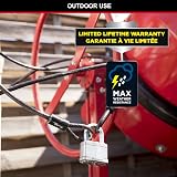 Master Lock Pack of 2 Heavy Duty Padlocks 8/10 Outdoor Keyed Laminated Steel view 5