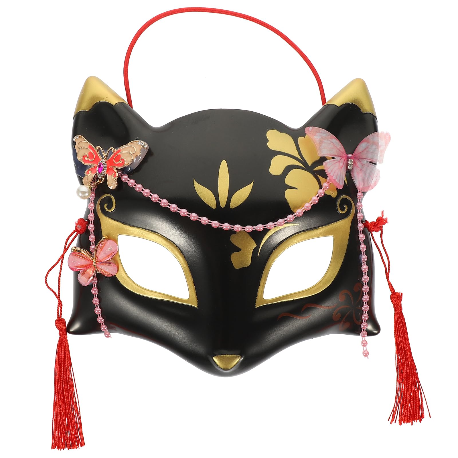 SEWACC Fox Costumes Traditional Japanese Masquerade Animal Half Covers Lovely Accessories for Women Halloween Cosplay Foxes Venice Man Plastic Hairy