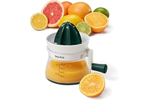 Starfrit Easy Juicer - Crank-Operated Citrus Juicer - 2-Cup Capacity - Stable base - Green