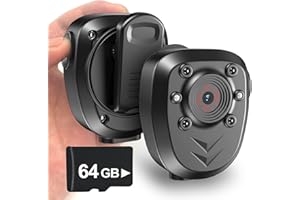 Muayb 64GB Body Camera Police Civilians Patrol Portable Body Mounted Camcorder 1080P Night Vision 6 Hours Battery Life Recording Wearable Video Recorder for Law Enforcement Indoor Outdoor Security