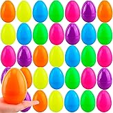Restroma 42 Pcs 5 Inch Colorful Easter Eggs Bulk Empty Plastic Eggs Large Easter Eggs Fillable for Easter Egg Hunt Surprise Party Favors, 6 Colors