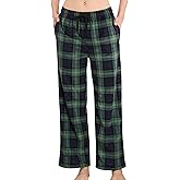 U2SKIIN Womens Flannel Pajama Pants, Soft Plaid Pj Bottoms with Pockets Fleece Lounge Printed Sleepwear Warm