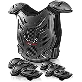 StarknightMT Kids Dirt Bike Gear-Upgraded Thicken Shell Youth Motorcycle Riding Professional Protective Gear Chest Protector Armor Suit for Motocross Cycling Off-Road Motorcycle Dirt Bike Kid, Black