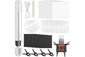 LemonRoad 52 Pcs Trade Card Flattening Kit Sports Card Repair Care Cleaning Tools Include 1 Thermal Pen 2 Clear 6'' Acrylic Sheets 8 Plastic Clamps 5 Pads 1 Bone Folder 10 PC Sheets 25 Heat Paper