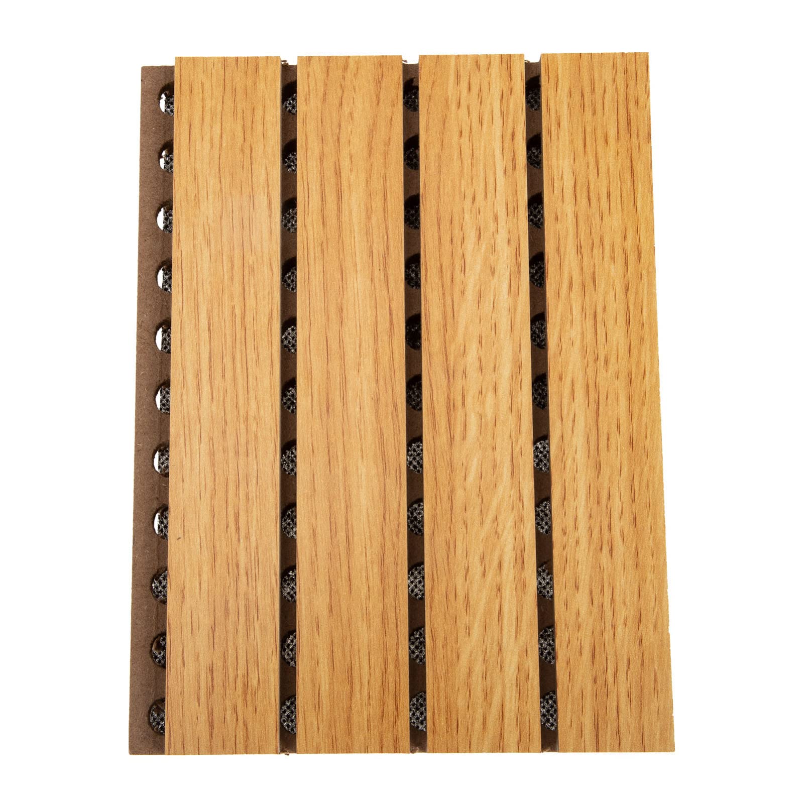 Milisten Acoustic Panels Wooden Wall Soundproofing Panel Sound Absorbing Board Sound Insulation Wooden Plate for KTV Cinema Use Brown