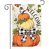 Fall Pumpkin Welcome Garden Flag 12x18 Inch Double Sided Fall Garden Flag Autumn Thanksgiving Holiday Yard Outdoor Decoration Autumn Decoration