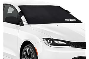 FrostGuard Vortex | Full-Coverage Car Windshield Cover for Ice and Snow, Standard Size (Black) - Wiper Blade + Side Mirror Coverage - Fit-Fast Straps, Security Panels + Storage Pouch - 59 x 41 Inches