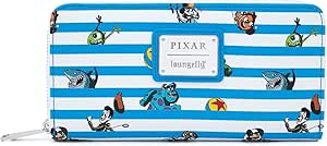 Funko Loungefly Pixar Collection: Pixar Characters Faux Leather Zip Around Wallet, Amazon Exclusive